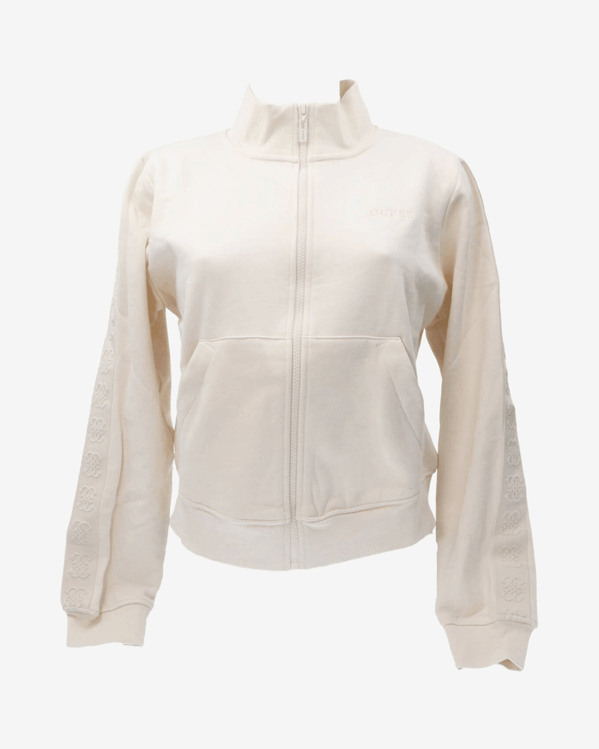 Guess Felpa Stacie Full Zip Bianco