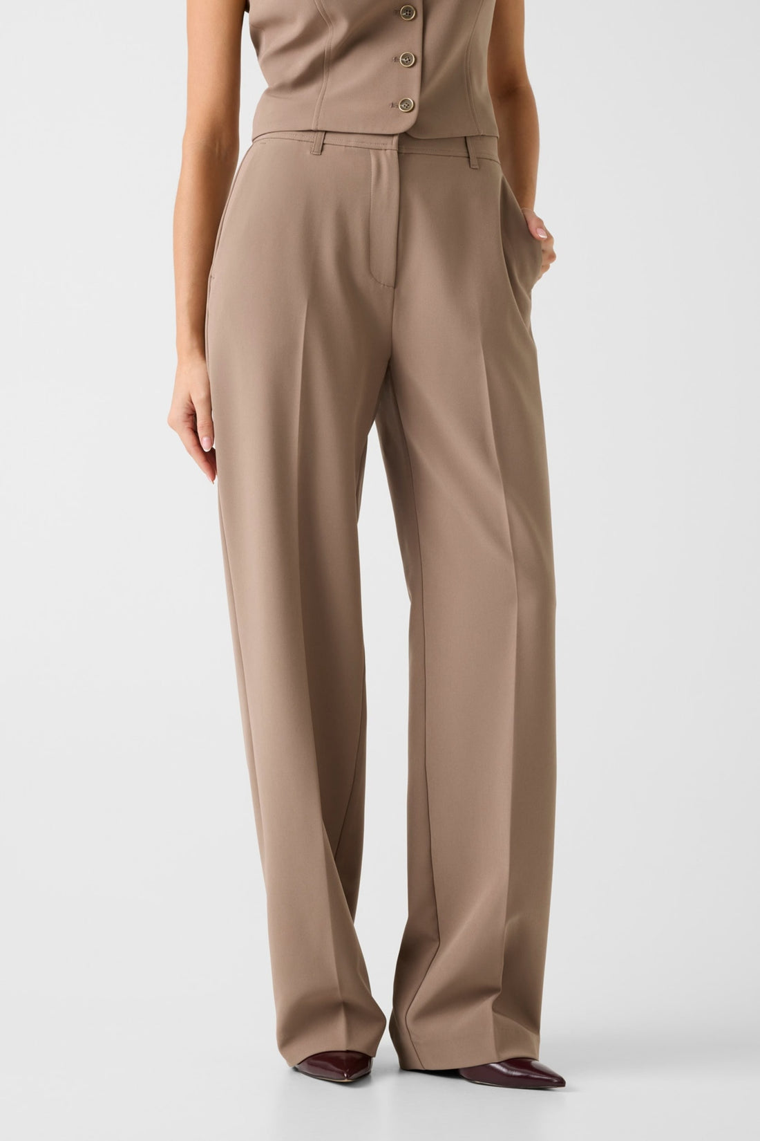 Pantaloni Guess W6RB02WH9Y2 NAUSICA WIDE LEG PANT