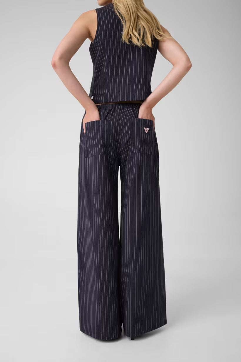 Pantaloni Guess W6YB08W2829 GJ PULL-ON PINSTRIPE WIDE LEG