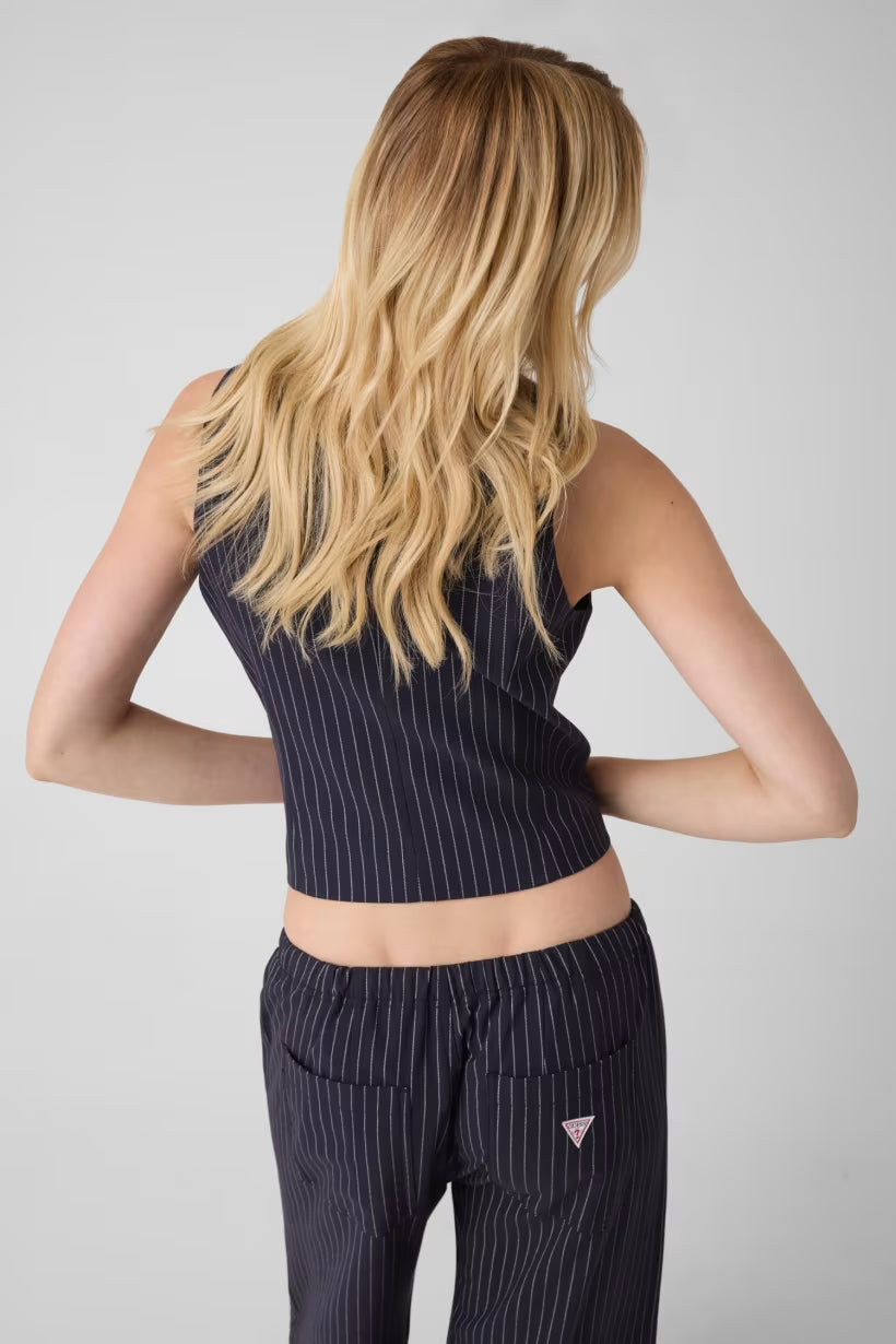Gilet Guess W6YH01W2578  GJ FITTED PINSTRIPE VEST