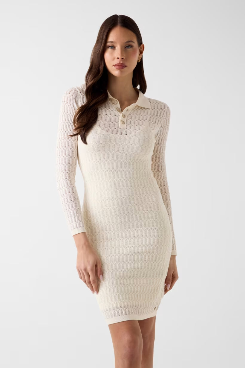 Vestiti Guess W6YK31Z0954 LS POLO MELISSA SWTR DRESS