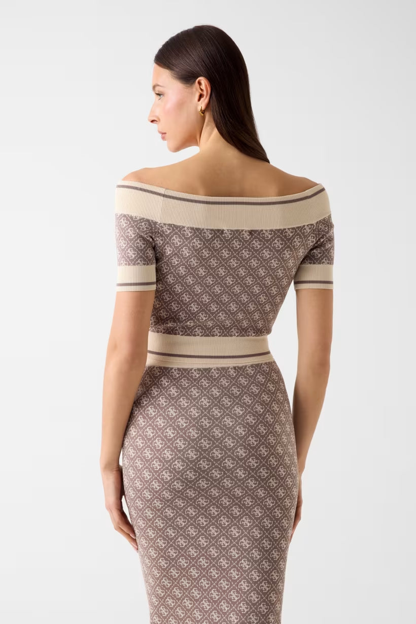 Maglia Guess W6YR19Z0962 OFF SHOULDER LISE 4G LOGO SWTR