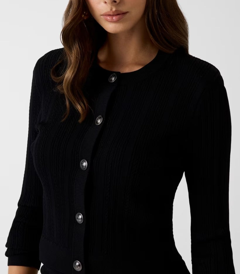 Cardigan Guess W6YR26Z0973 LS CN CARMEN CARDIGAN SWTR