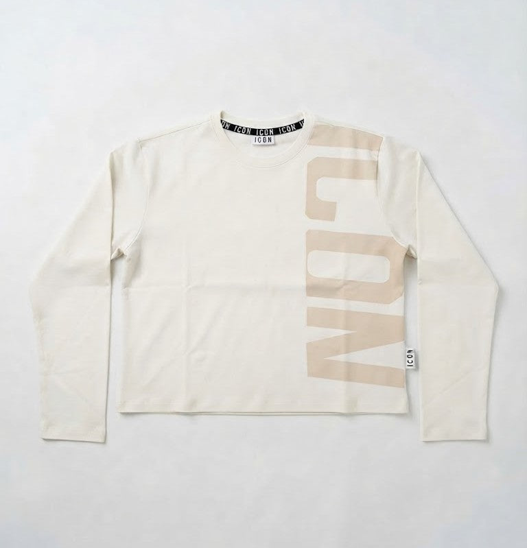 Felpe Icon IDM012 GIROCOLLO CROPPED STRIPE