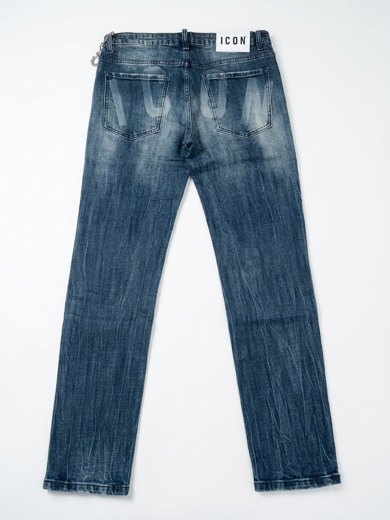 Jeans Icon IUD051 SLIM FIT C/LOGO LASERIZZATO