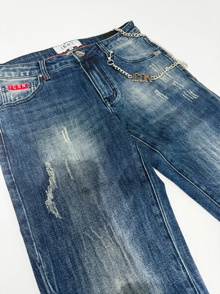 Jeans Icon IUD051 SLIM FIT C/LOGO LASERIZZATO