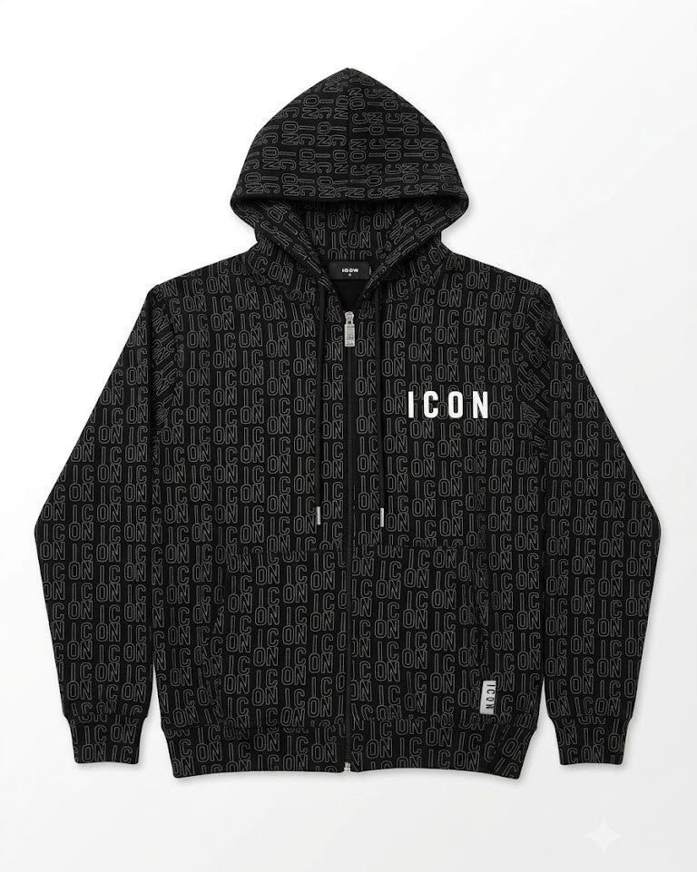 Felpe Icon IUF065 CAPPUCCIO ZIP MINI LOGGED