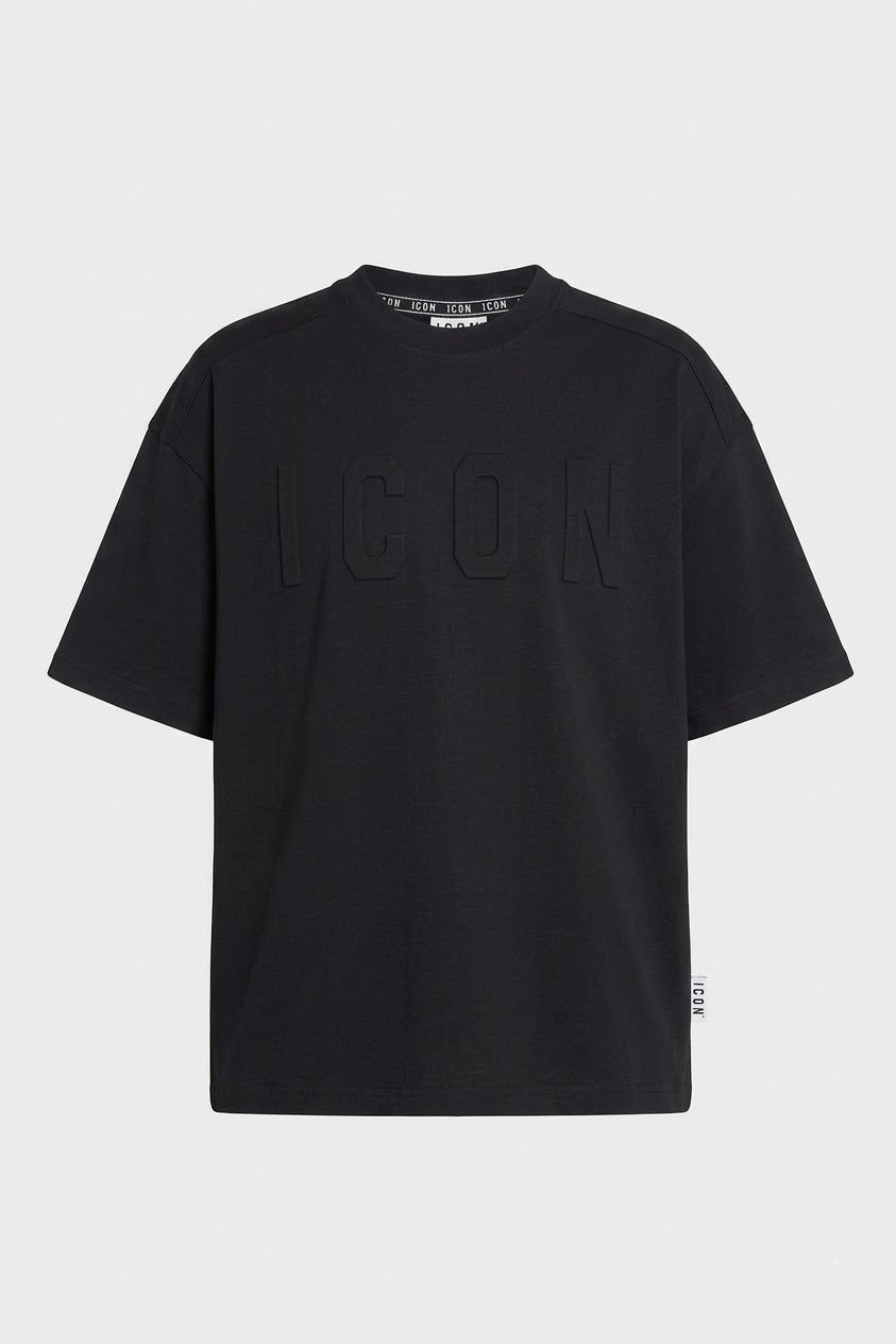 T-shirt Icon Cotone Logo Tono su Tono