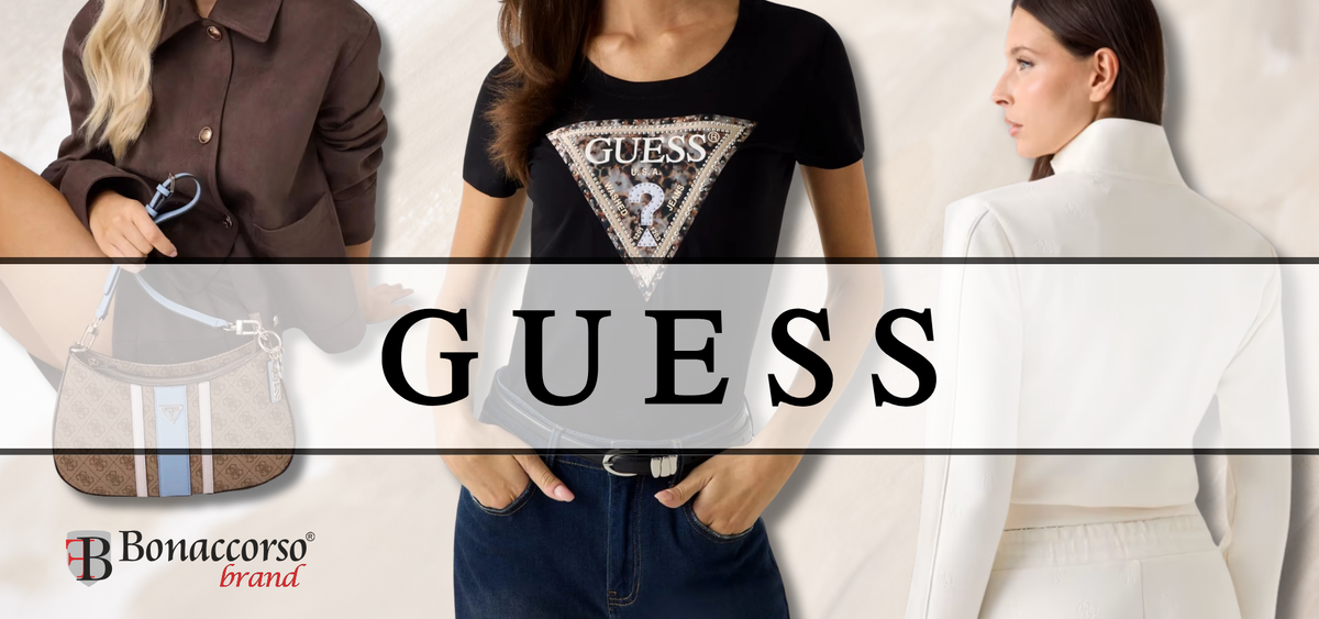 Guess: t-shirt con il logo a triangolo, borsa e giacche della nuova stagione