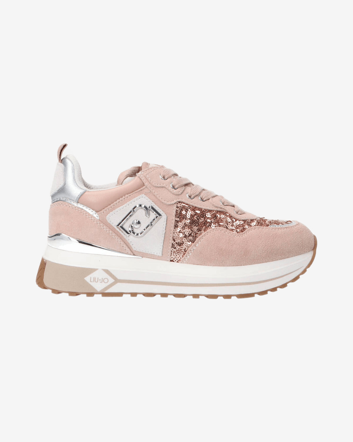Sneakers Maxi wonder 01 suede e paillettes