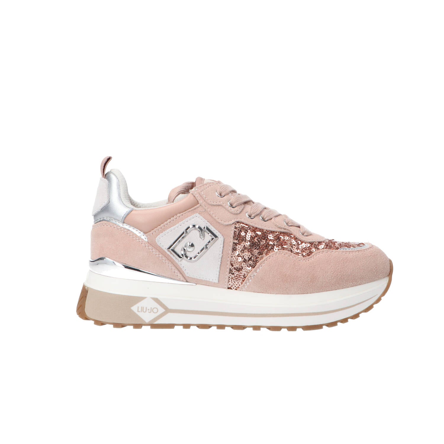 Sneakers Maxi wonder 01 suede e paillettes