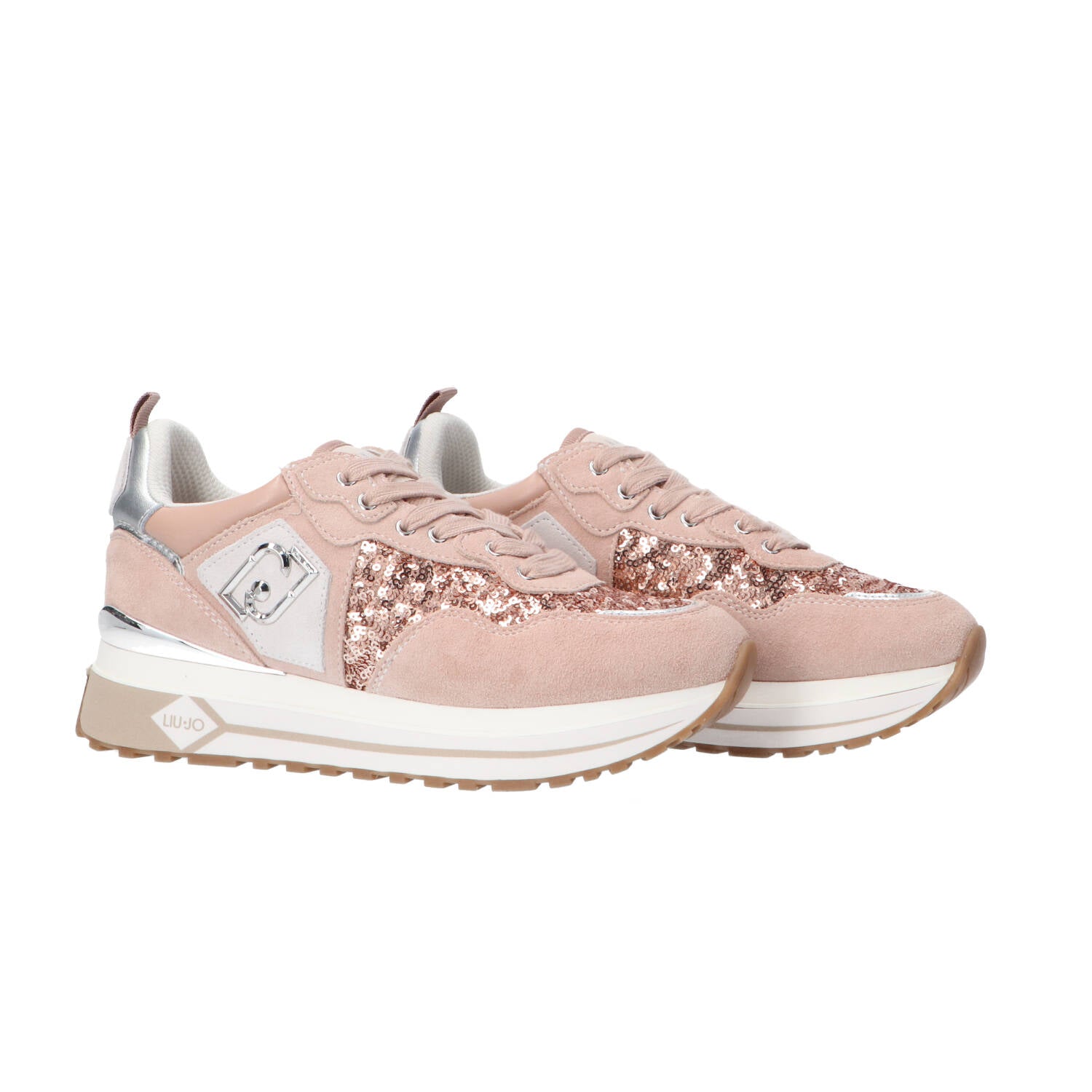 Sneakers Maxi wonder 01 suede e paillettes