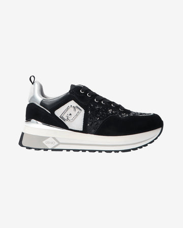 Sneakers Maxi wonder 01 suede e paillettes