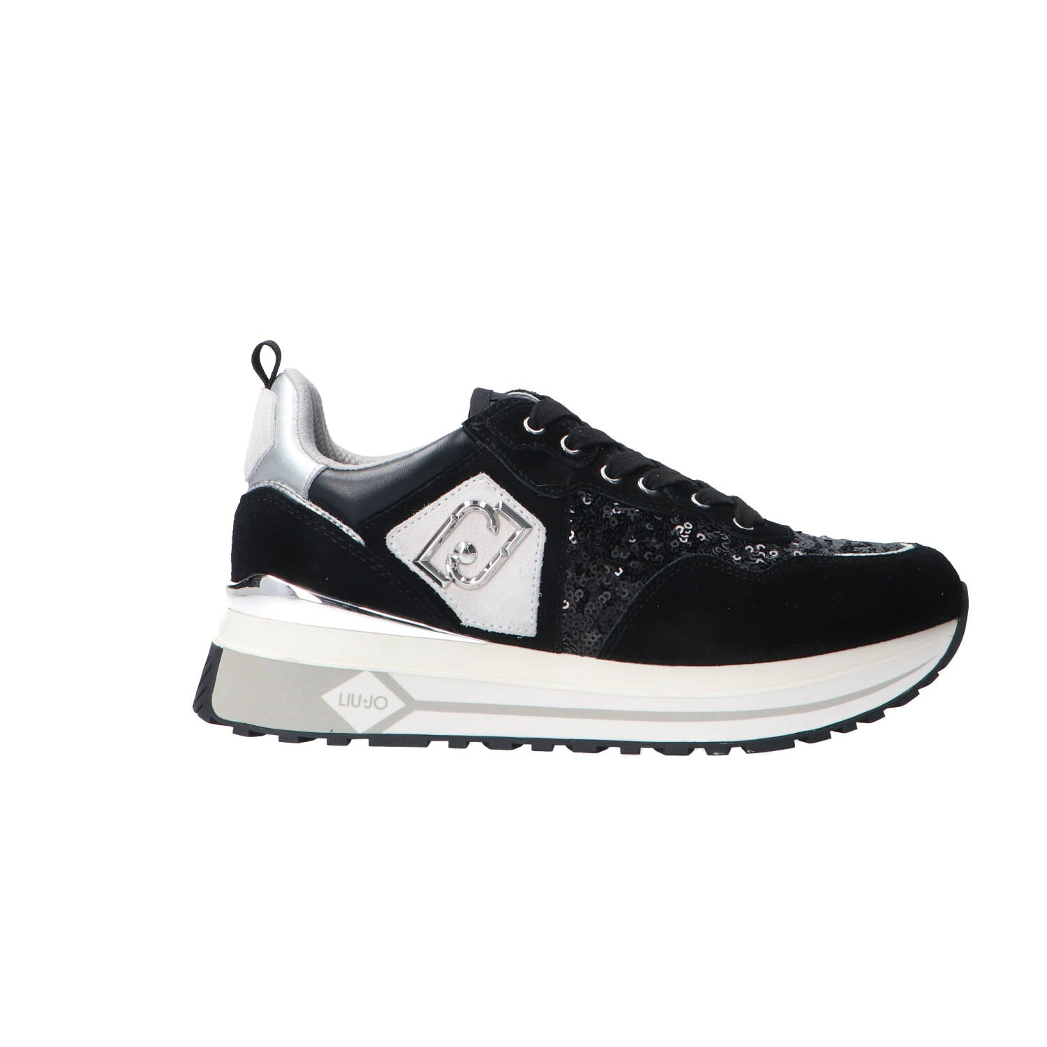 Sneakers Maxi wonder 01 suede e paillettes