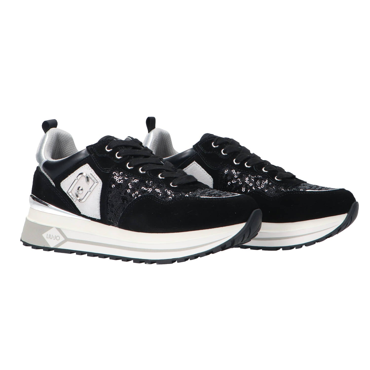 Sneakers Maxi wonder 01 suede e paillettes