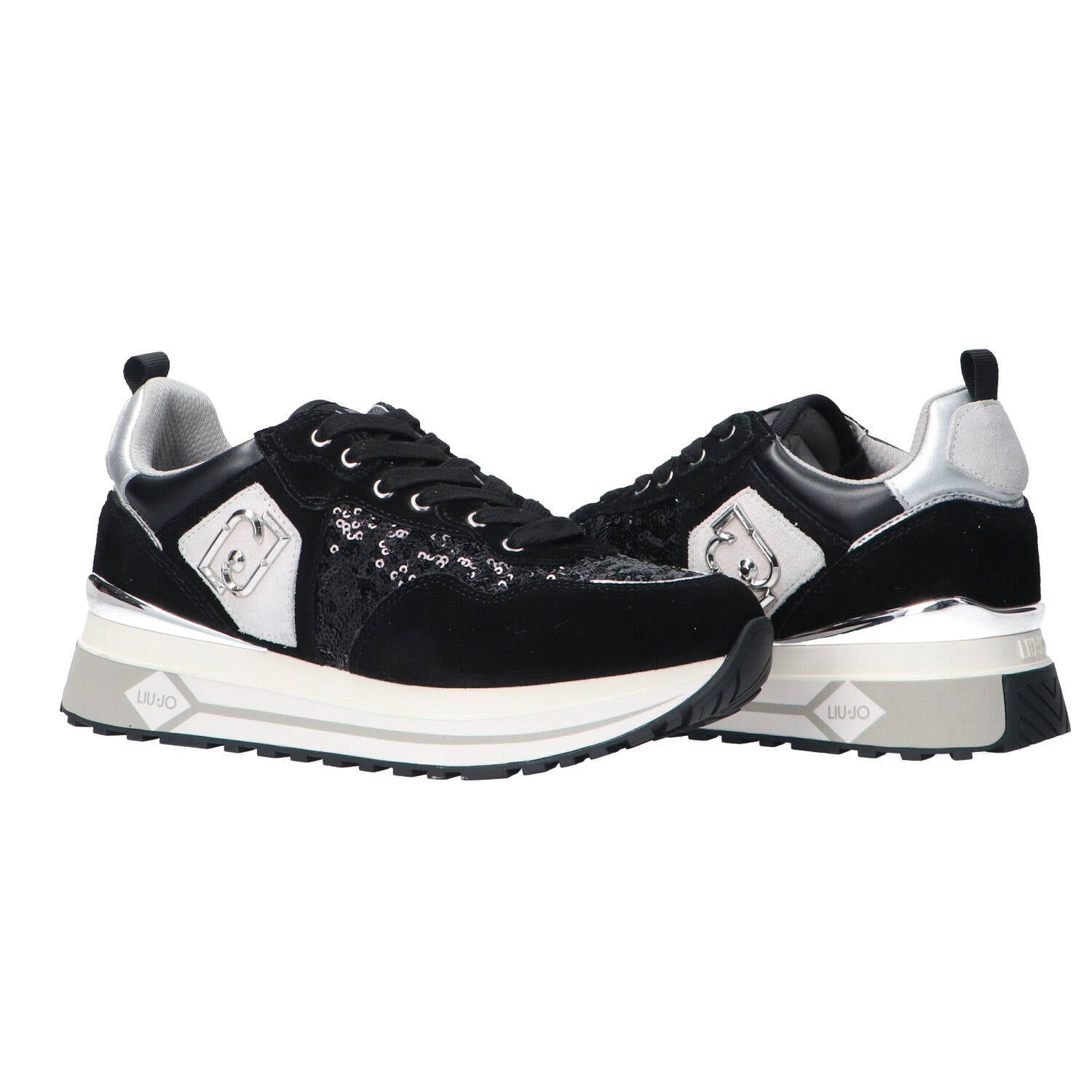 Sneakers Maxi wonder 01 suede e paillettes