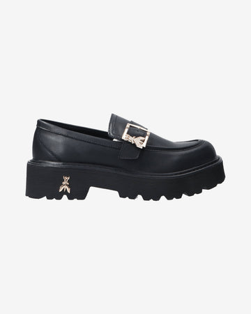 Mocassini PPJ963 Vitello fibbia logo strass