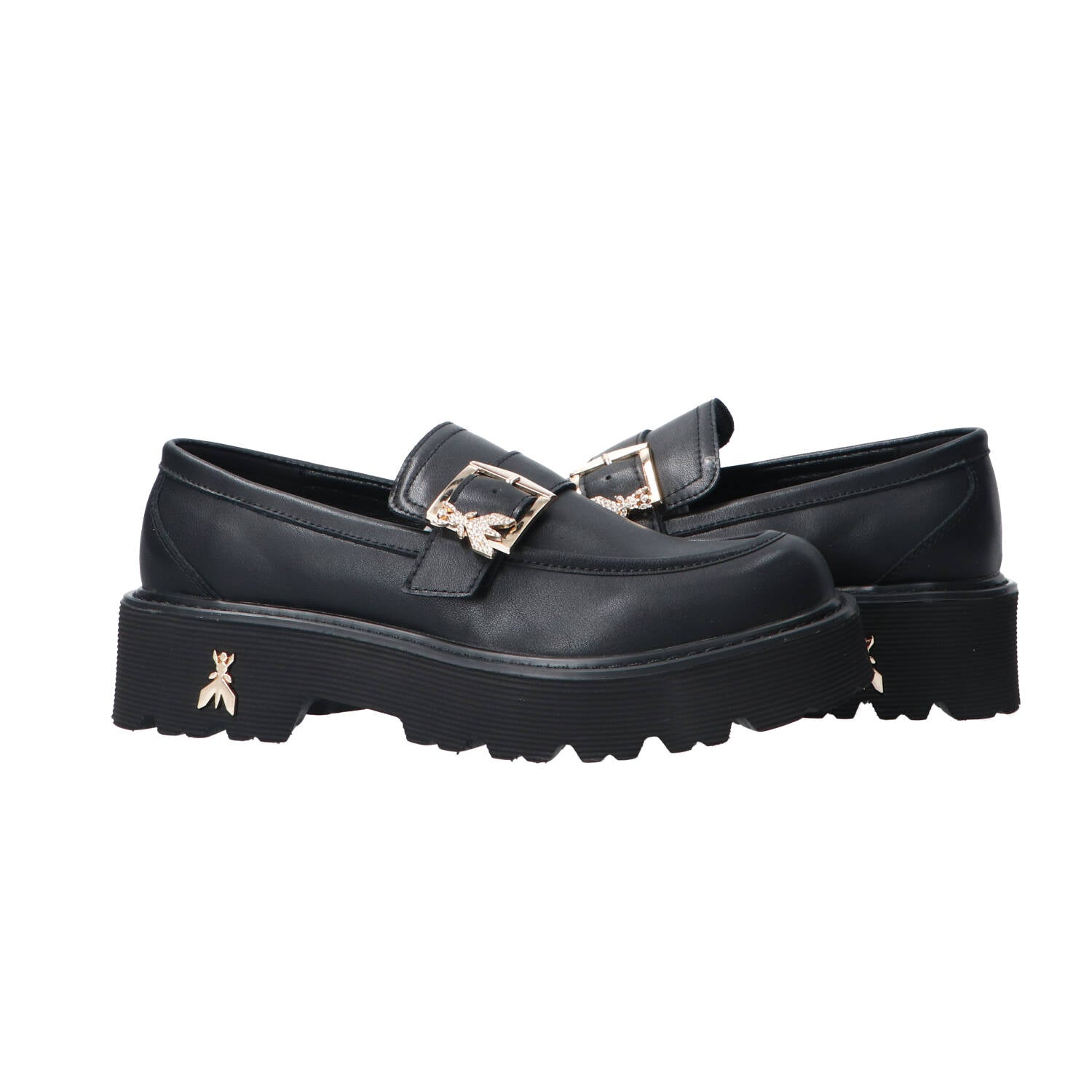 Mocassini PPJ963 Vitello fibbia logo strass