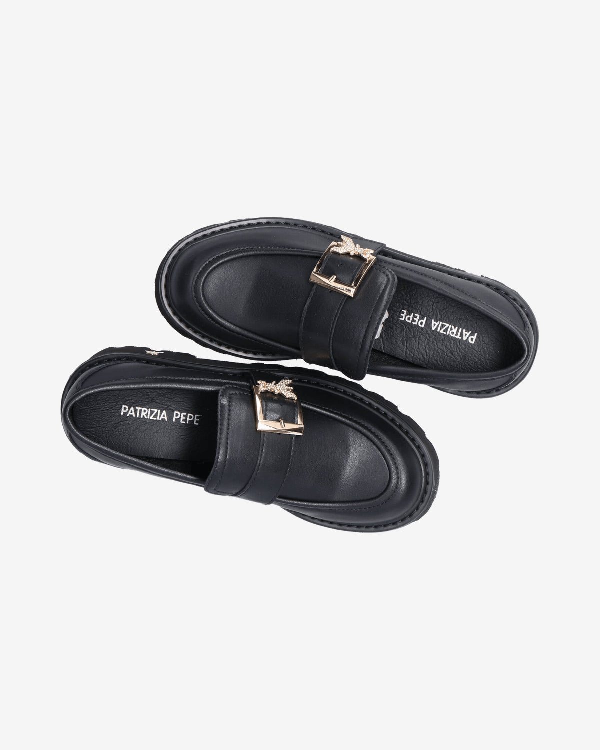 Mocassini PPJ963 Vitello fibbia logo strass