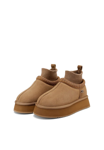 Mocassini Queen Helena X35-164 STIVALETTO MONTONE PLATFORM