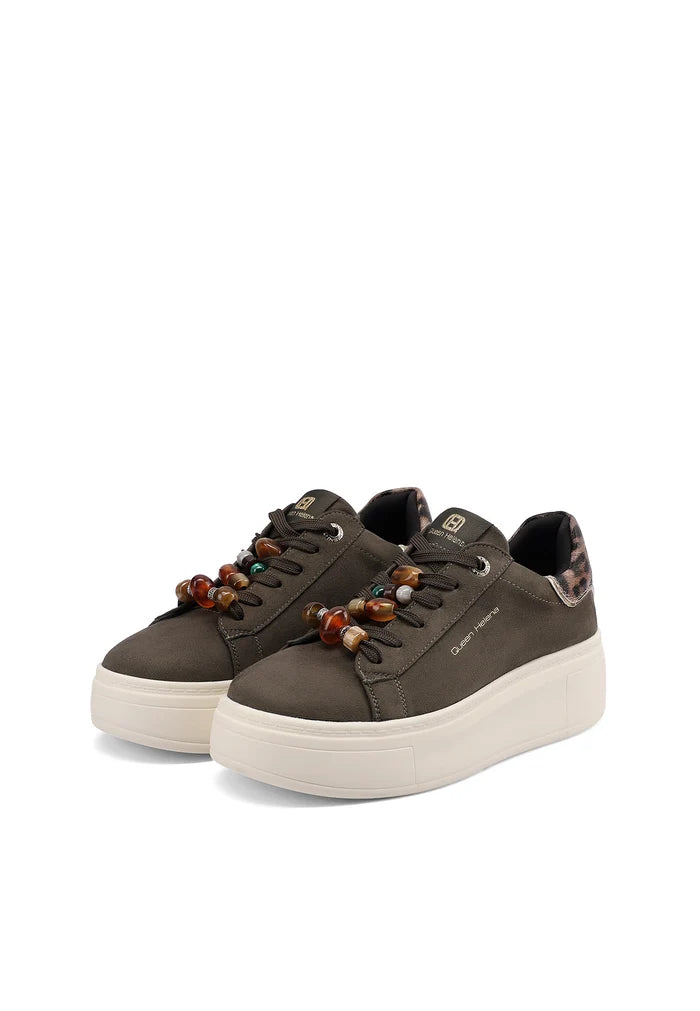 Sneakers Queen Helena X35-8 PLAT CON DETTAGLI PERLINE