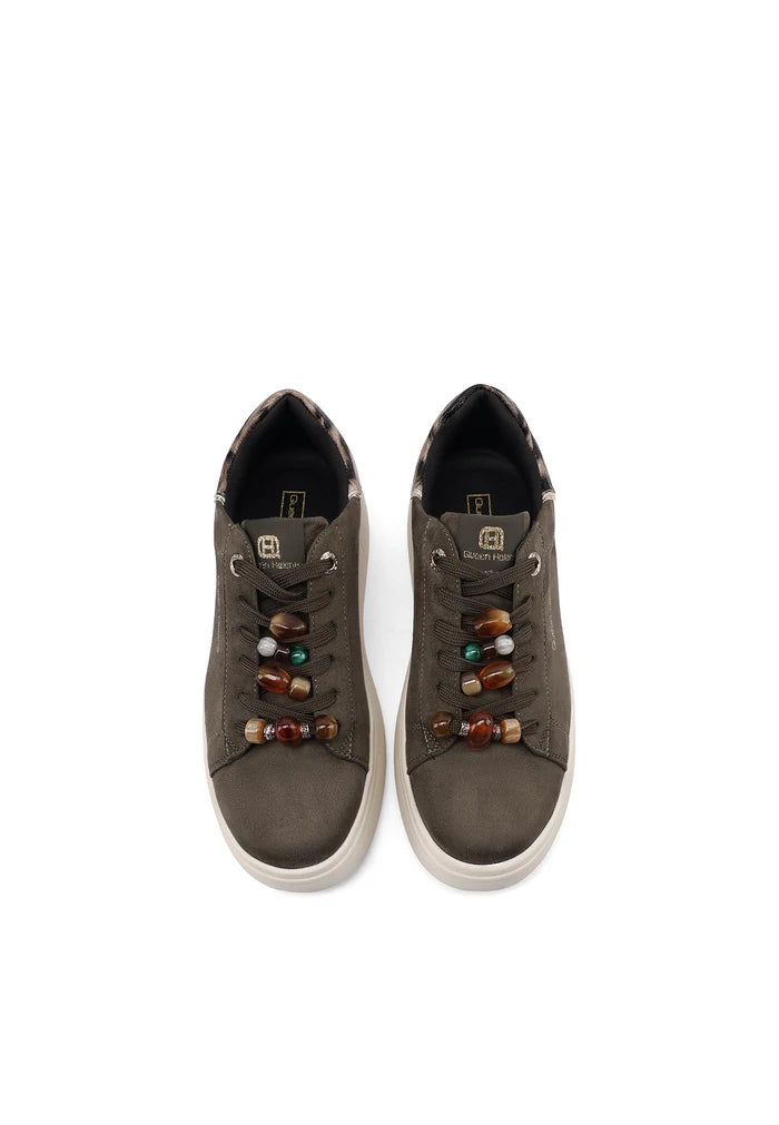 Sneakers Queen Helena X35-8 PLAT CON DETTAGLI PERLINE