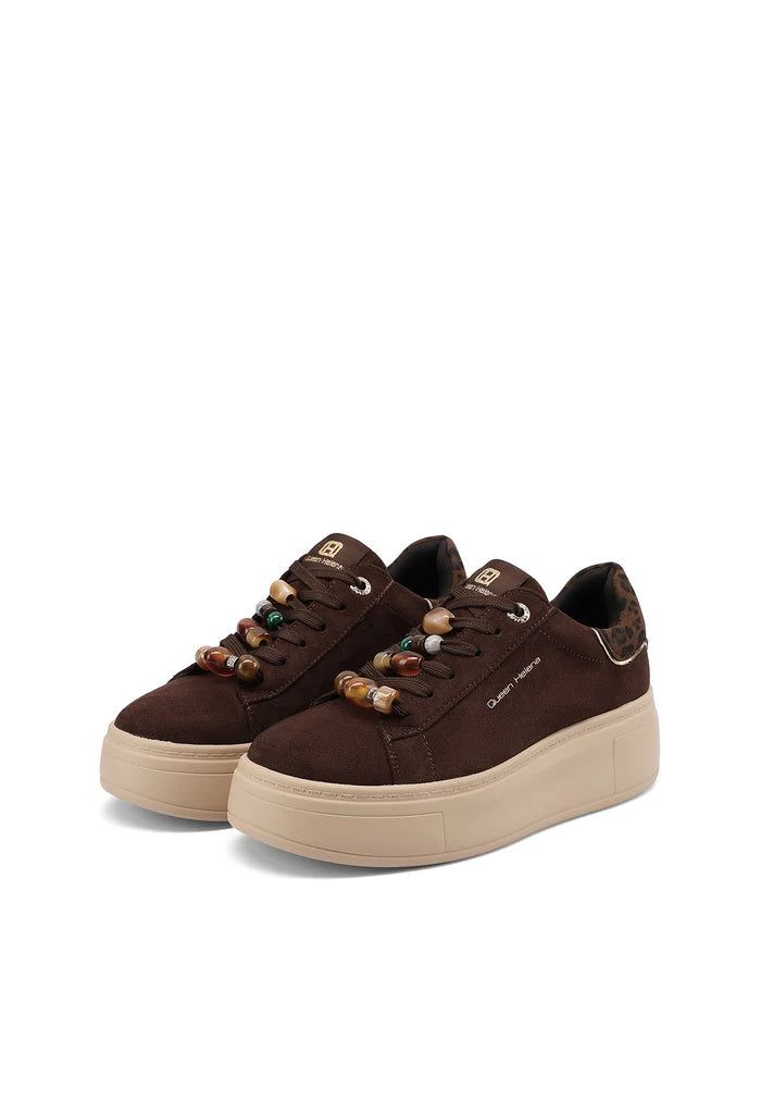 Sneakers Queen Helena X35-8 PLAT CON DETTAGLI PERLINE