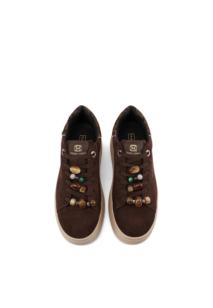 Sneakers Queen Helena X35-8 PLAT CON DETTAGLI PERLINE