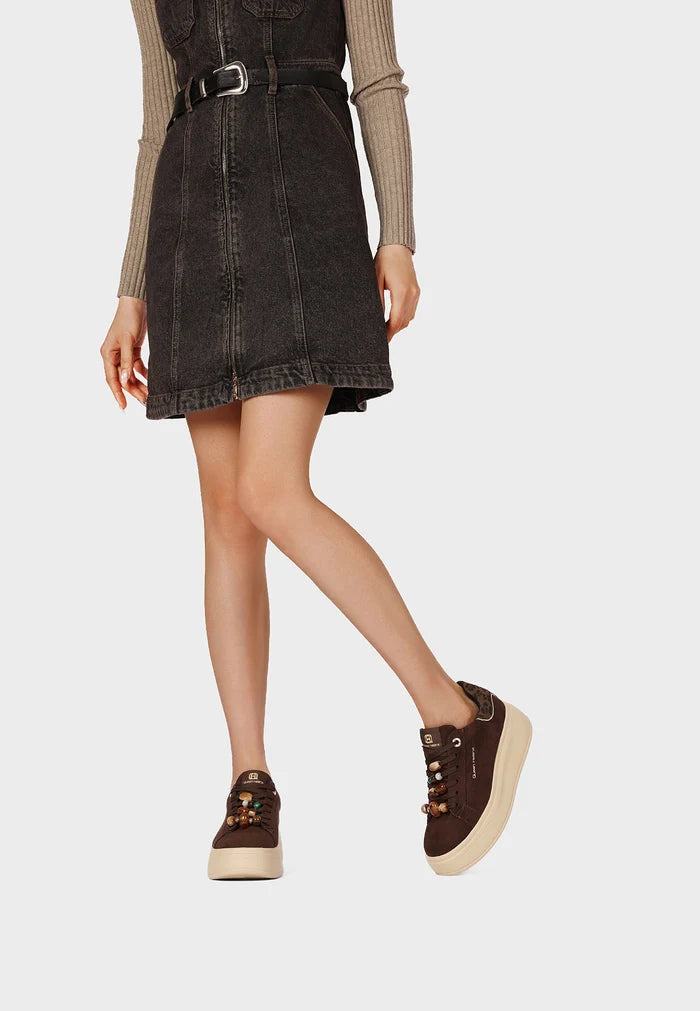Sneakers Queen Helena X35-8 PLAT CON DETTAGLI PERLINE