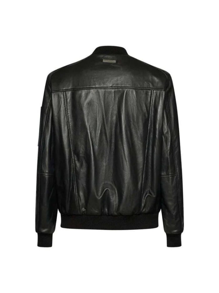 UMA25452GB3C REAL LEATHER BOMBER GR