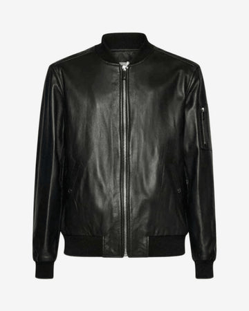 UMA25452GB3C REAL LEATHER BOMBER GR
