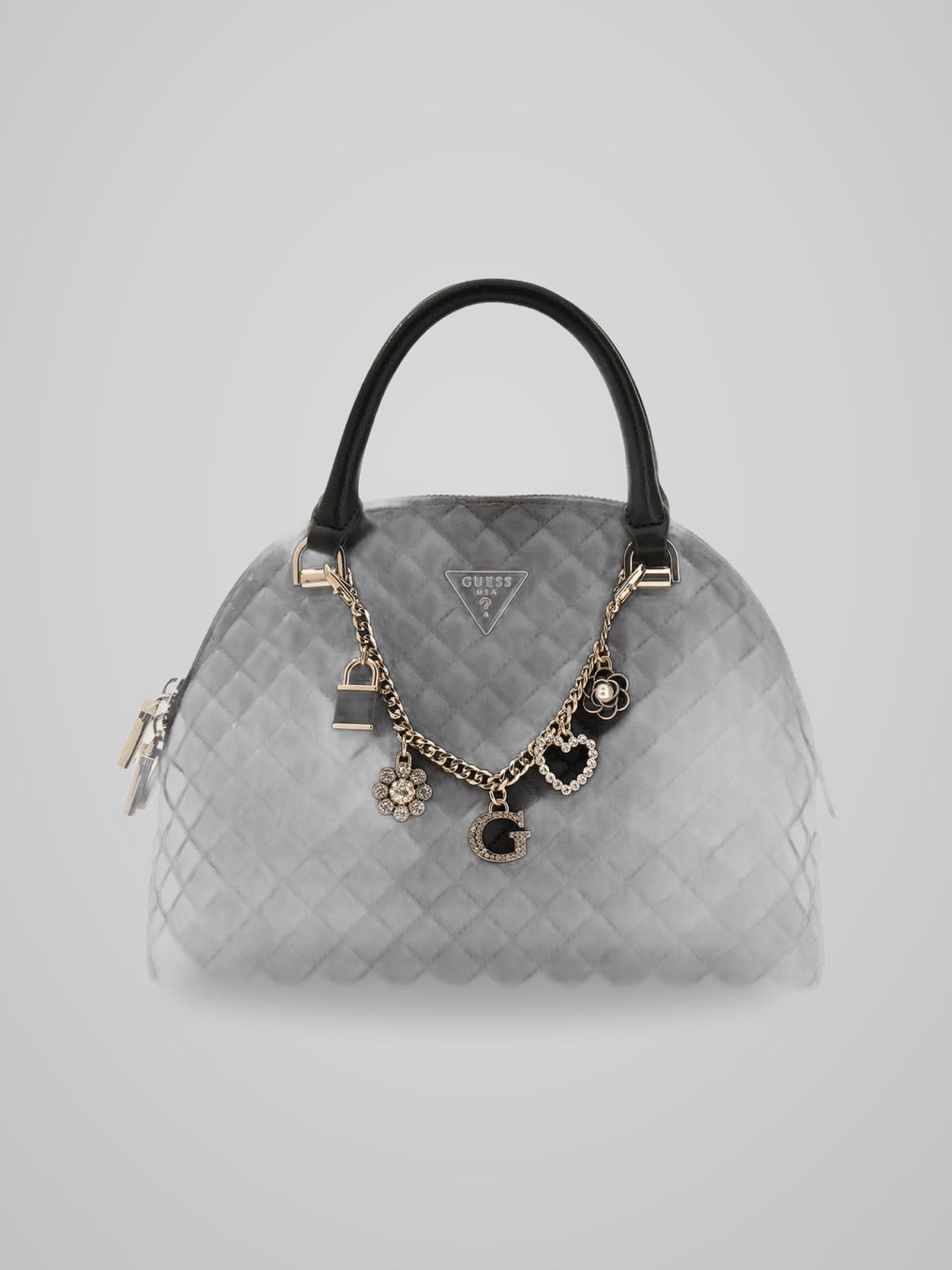 Guess Everlee Dome Satchel Bianco Donna