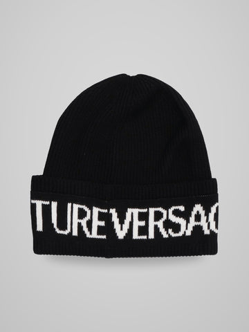 Versace Beanie Lana Nero Oro
