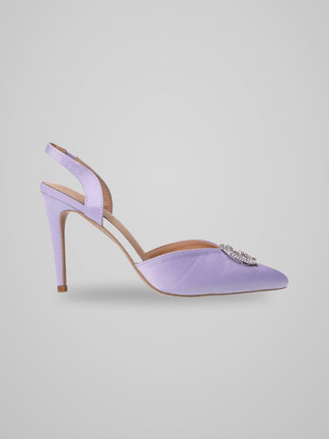 Decolletes Sandalo tacco e logo strass