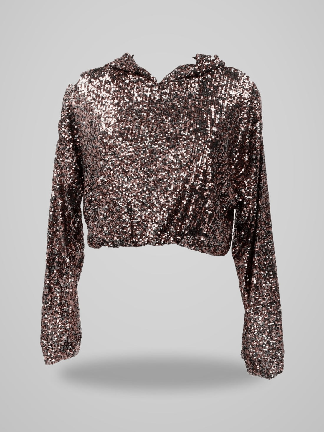 Felpe Crop top paillettes 91029 - foto indossata