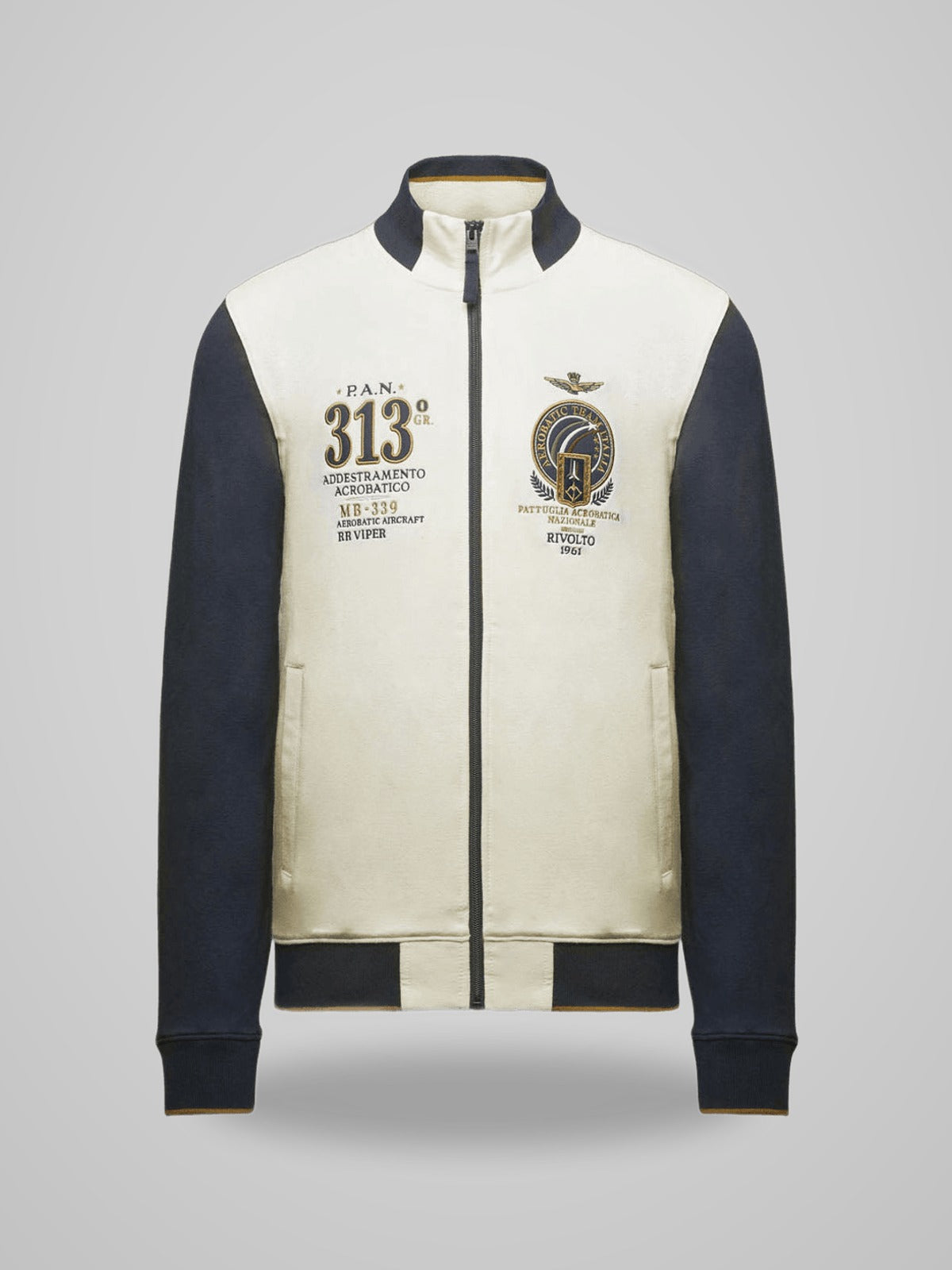 Felpa Aeronautica Militare Grigia Ricamata