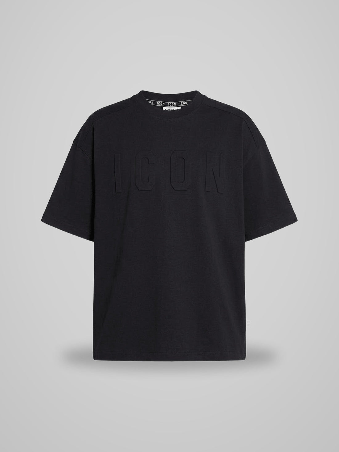 T-shirt Icon Cotone Logo Tono su Tono - foto indossata