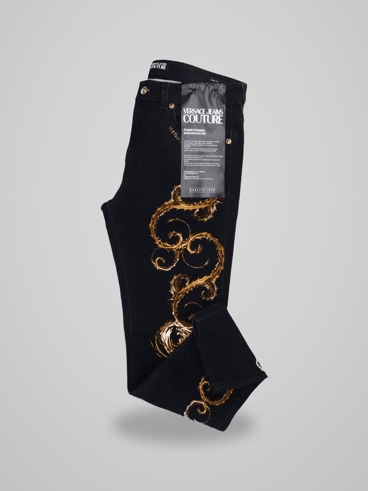 Jeans Versace Slim Barocco Nero Uomo