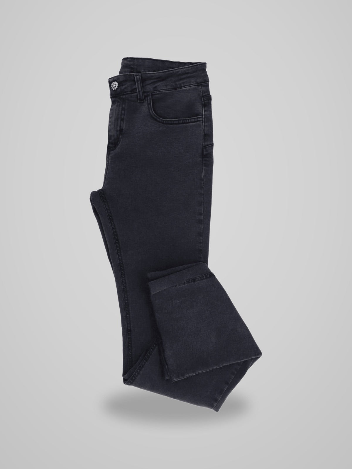 Jeans PANTALONE ZAMPA BOTTONE GIOIELLO