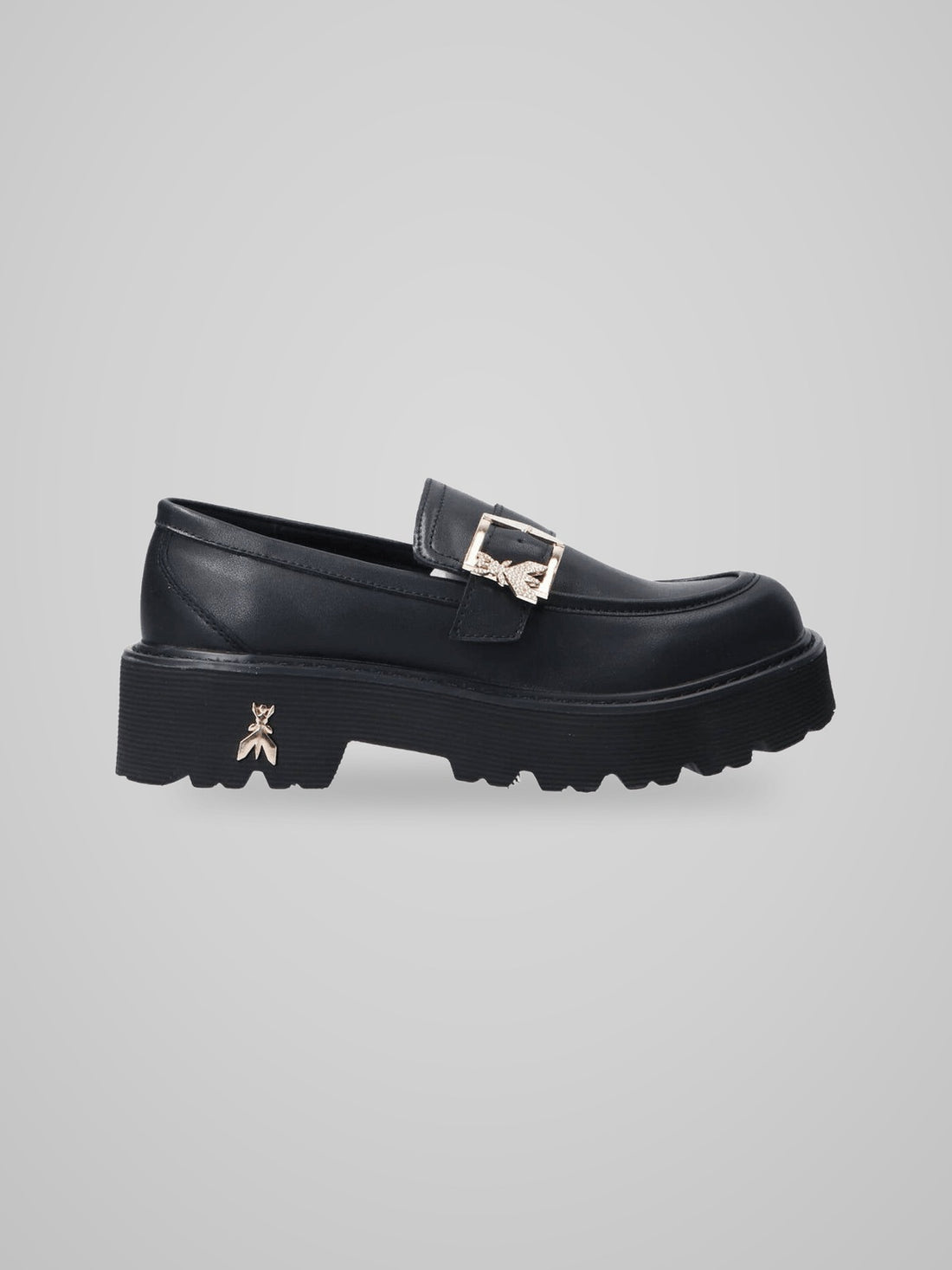 Mocassini PPJ963 Vitello fibbia logo strass