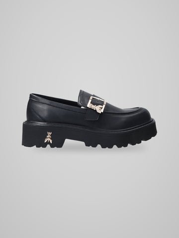 Mocassini PPJ963 Vitello fibbia logo strass