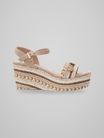 Sandali GC 685 zeppa intreccio bicolore