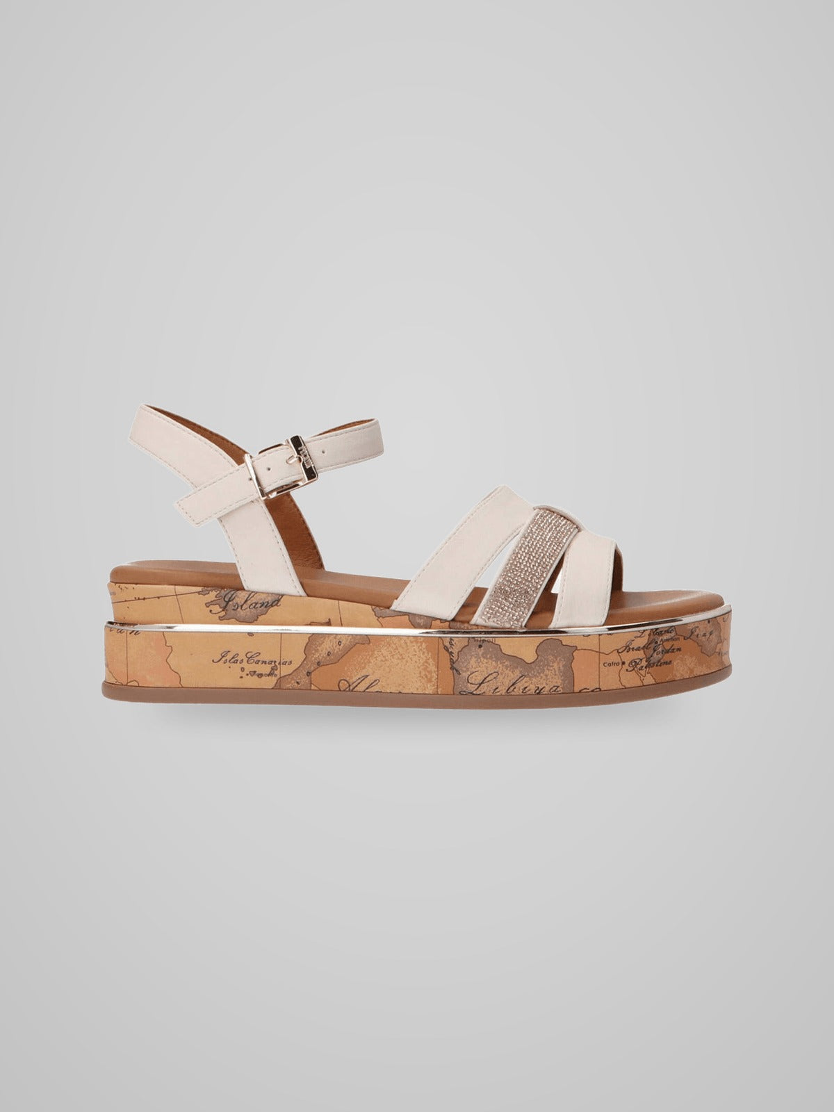 Sandali Leather multistrass&geo