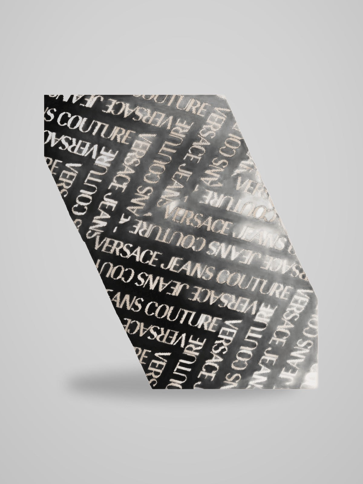Sciarpa Versace Logo Lurex Nero Oro