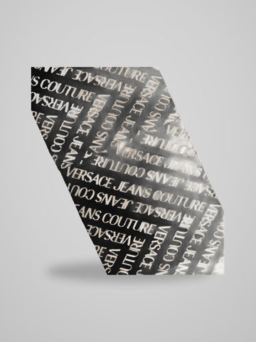 Sciarpa Versace Logo Lurex Nero Oro