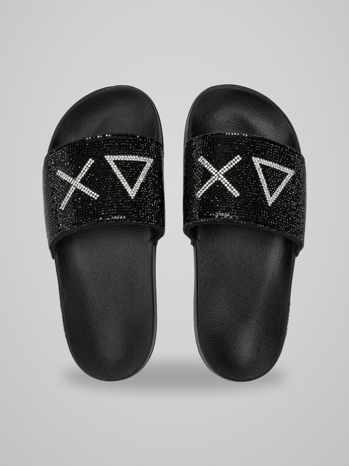 X36211 SLIPPERS STRASS LOGO