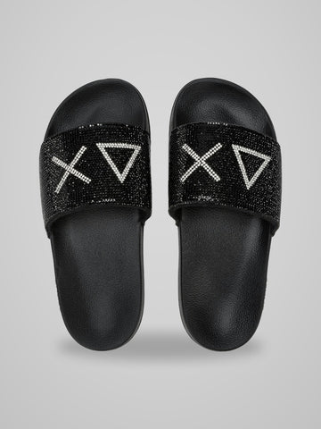 X36211 SLIPPERS STRASS LOGO