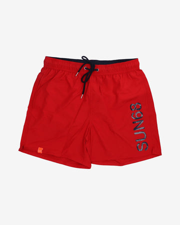 Costume H32103 SWIM PANT WITH MACRO LOGO ON FRONT