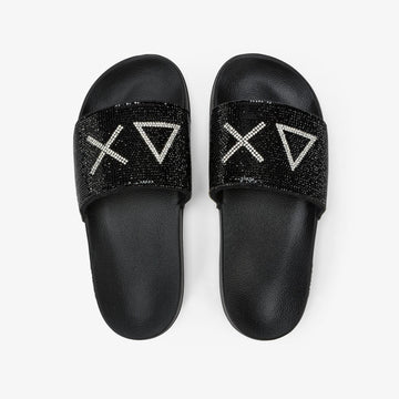 X36211 SLIPPERS STRASS LOGO
