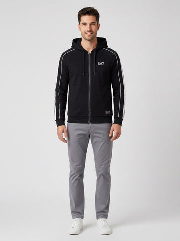 Felpa Zip Cappuccio Emporio Armani EA7 - foto indossata